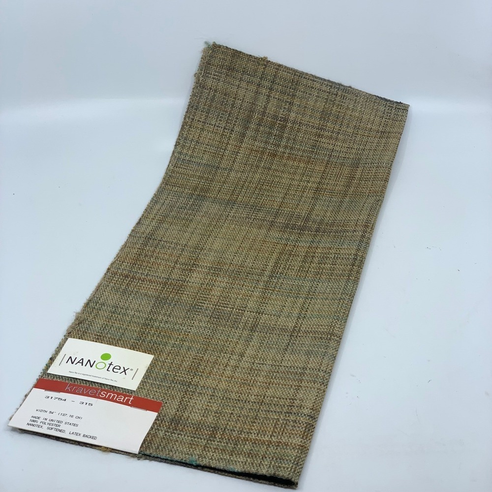 Kravet Smart Nanotex Fabric Sample Heavy Duty Brown Beige Green Plaid Remnant